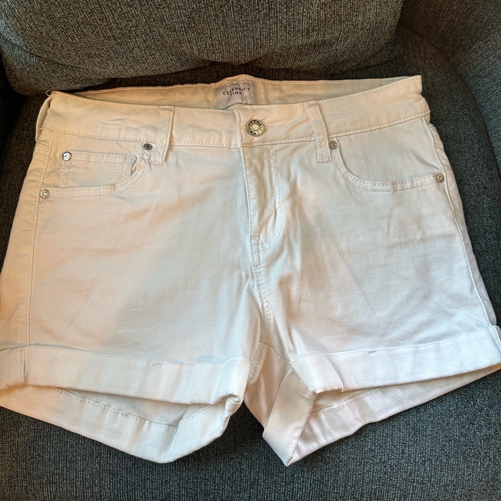Celebrity Pink White Jean Shorts